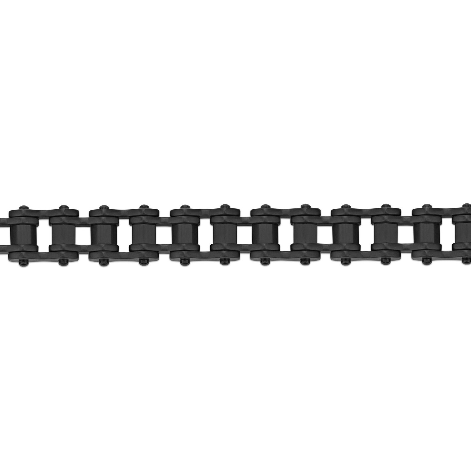 Black Ion Plated Stainless Steel Bicycle Chain Bracelet Jewelry For Men – 8.5″