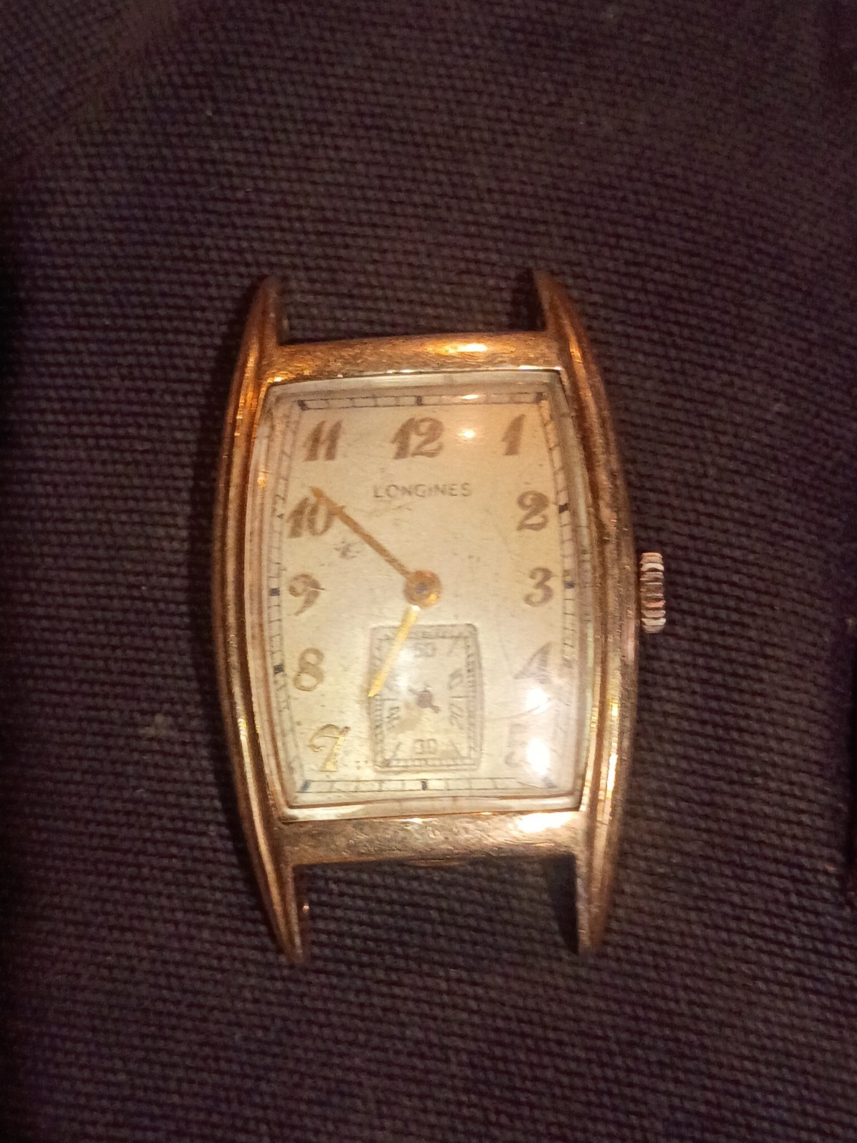 1941 vintage Longines Watch 17j 10L 10 K Gold Filled Art Deco Barrel Case
