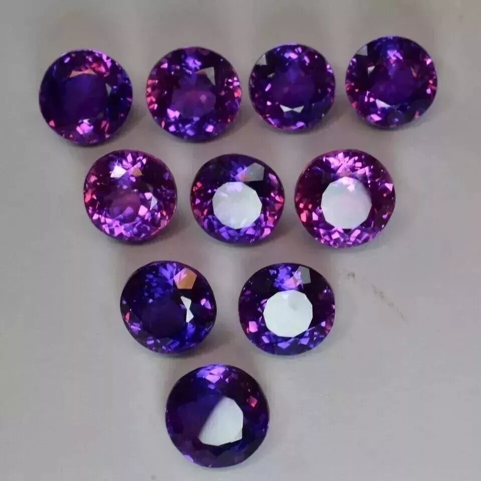 Purple Blue Sapphire Round Lot Sri Lanka 102 Ct 10 Pcs Natural Loose Gemstone