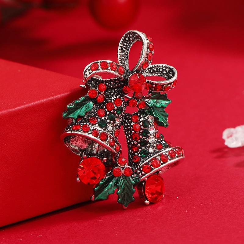 Christmas Suit Pin Creative Gift Bow Flower Bell Christmas Brooch