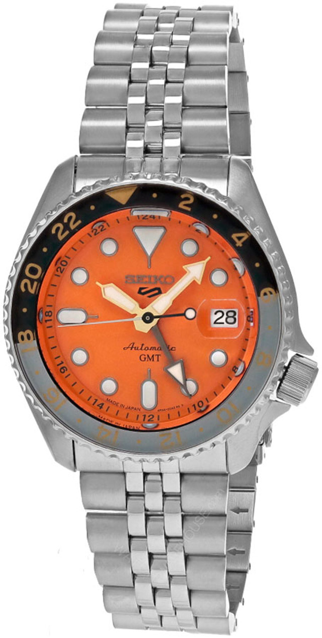SEIKO 5 Sports SKX Sports Style GMT Series 42.5MM Orange Dial Men’s Watch SSK005