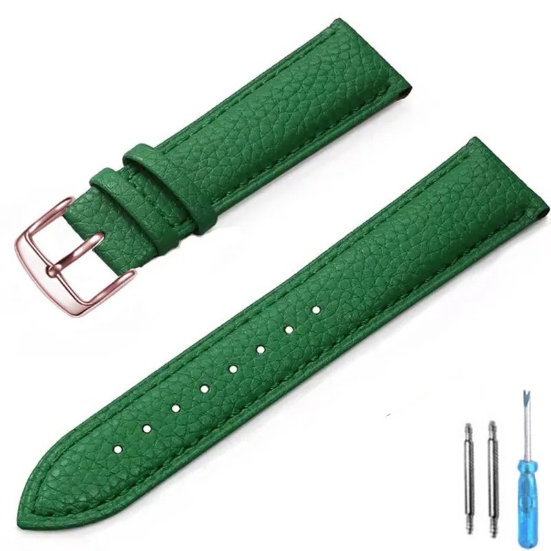 Genuine Leather Watch Strap for Man Women High-quality Wrist Watchband + Tool