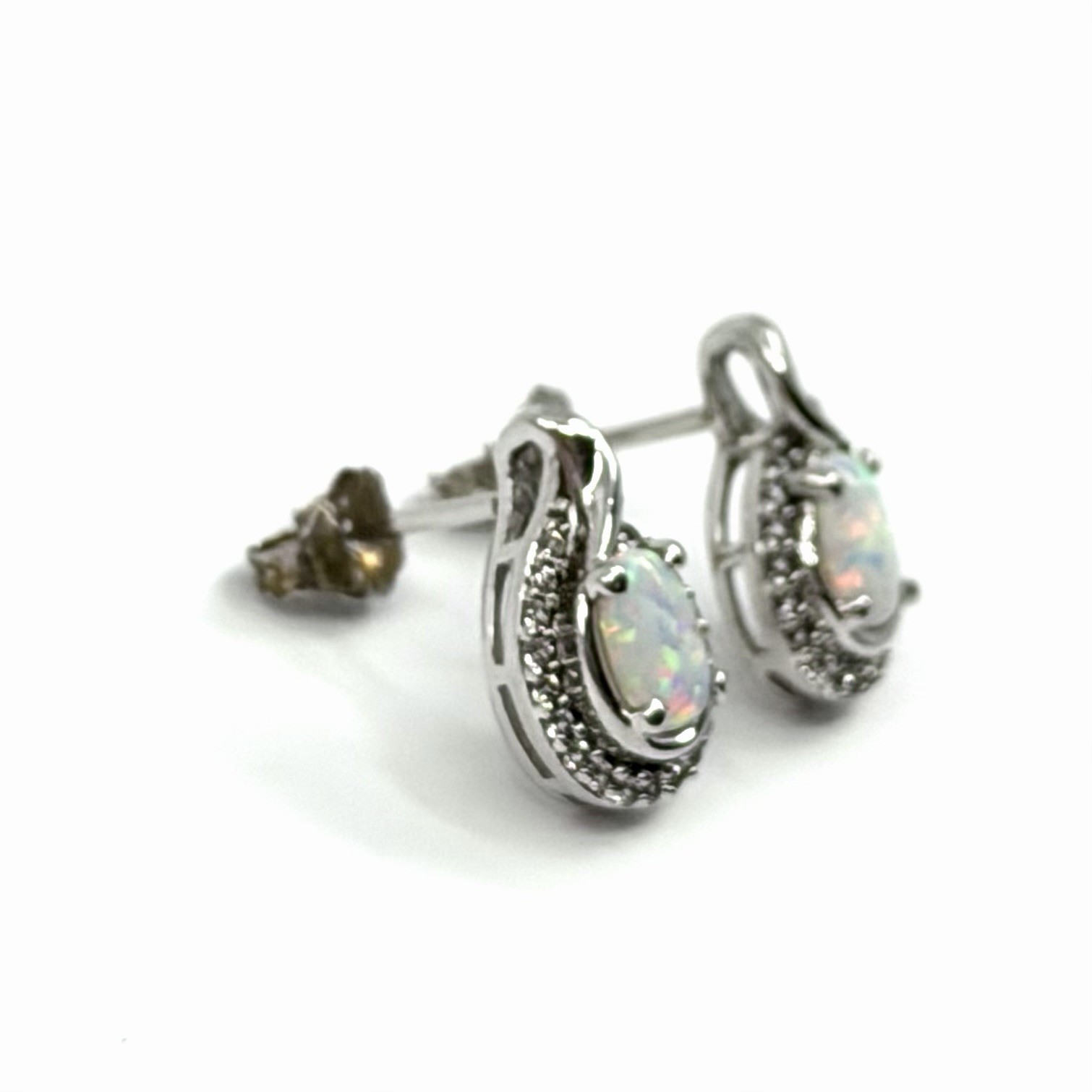 Kay Jewelers Opal Sterling Silver Gemstone Accent 925 Stud Style Earrings