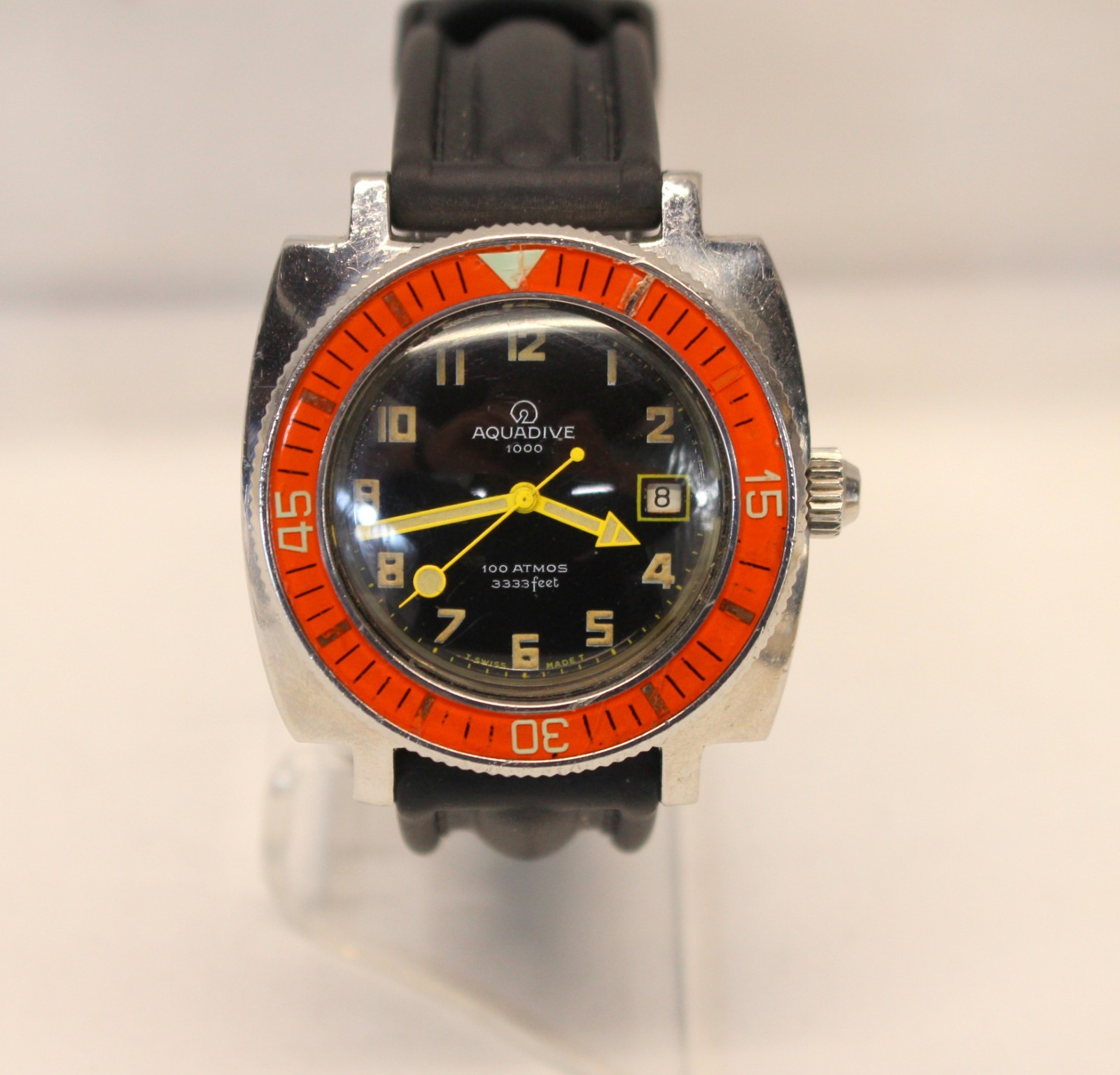 vintage 70’s AQUADIVE Caribbean 1000 Automatic DIVE watch JENNY CASE Gilt Dial