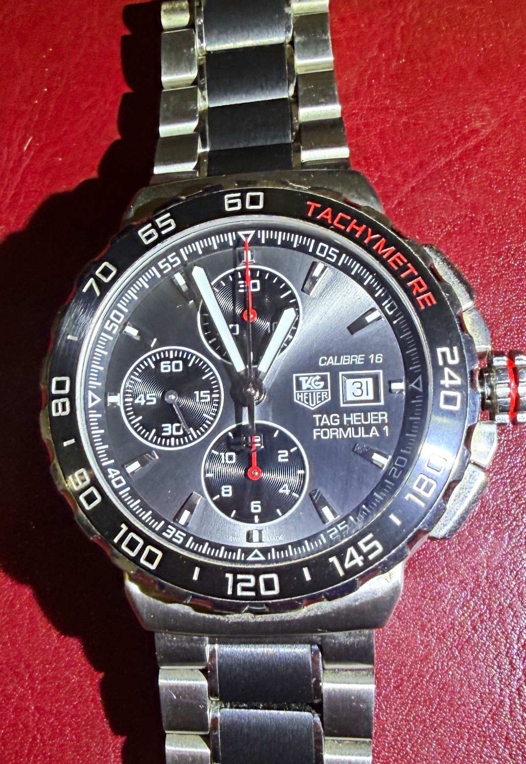 TAG Heuer Formula 1 Calibre-16 44mm Automatic Chrono Tachymeter Black Dial 200m