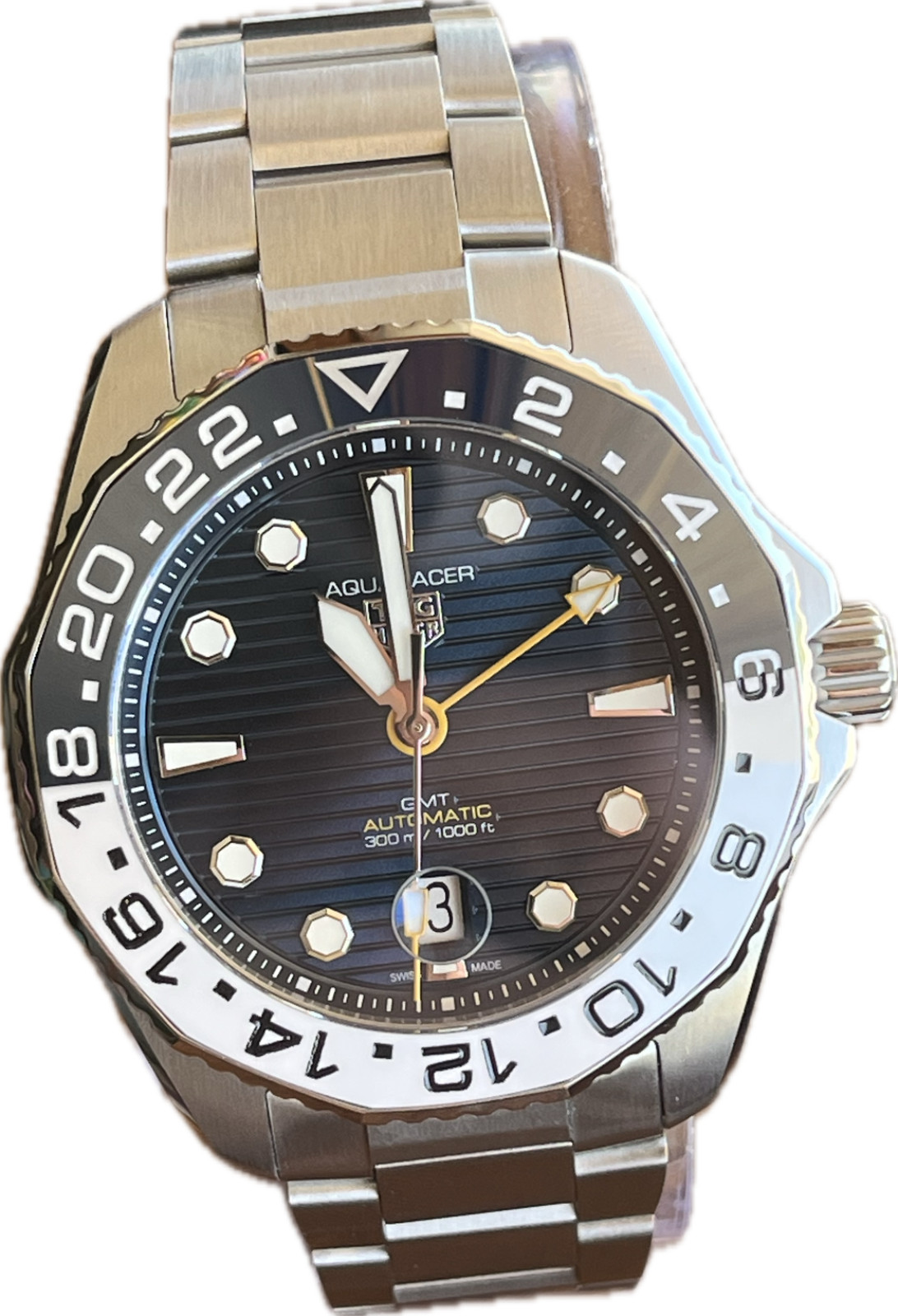 TAG Heuer Aquaracer Professional 300 GMT WBP2010 Dark Blue Dial + Extra Strap