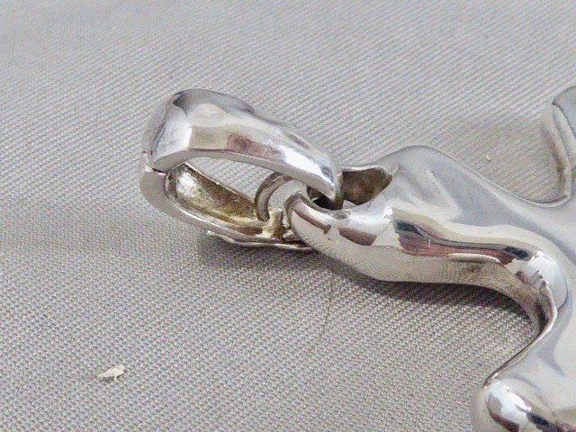 VINTAGE STERLING SILVER 925 SIGNED RLM STUDIO PUFFY CROSS PENDANT 2 3/8″