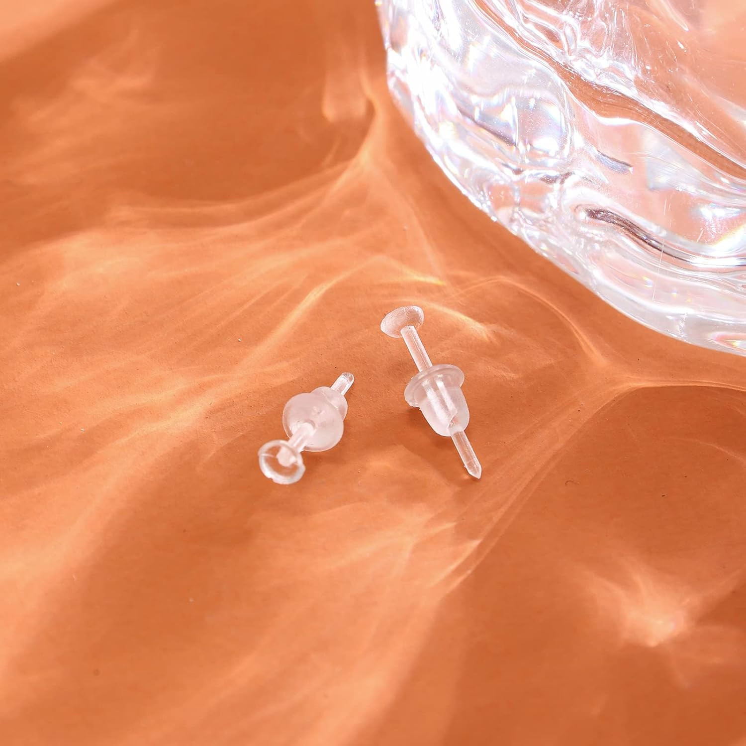 Plastic Earrings Invisible Clear Post Studs for Sports Work Flat Silicone 200