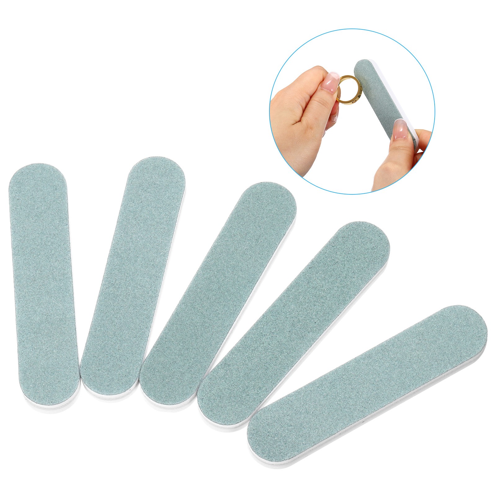 50Pcs 3.5″x0.8″ Silver Polishing Stick Double-Sided Scratch Cleaning Buffing Bar