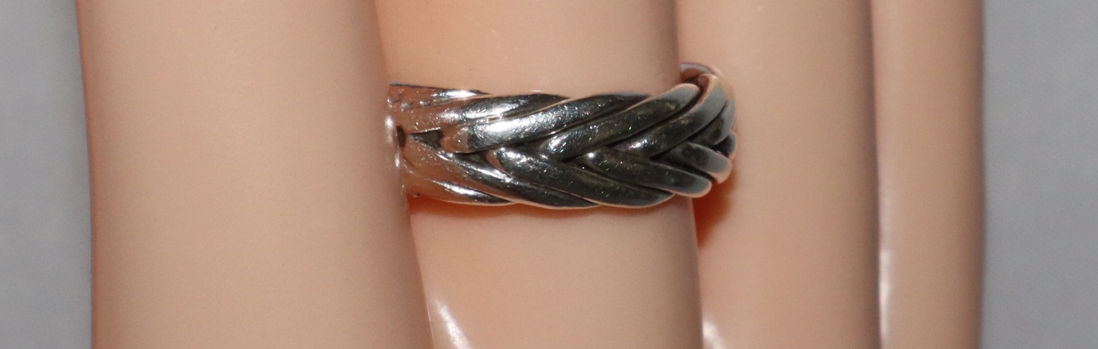 Vintage Sterling Silver Braided Weave Woven Band Ring Size 7.75 6 grams