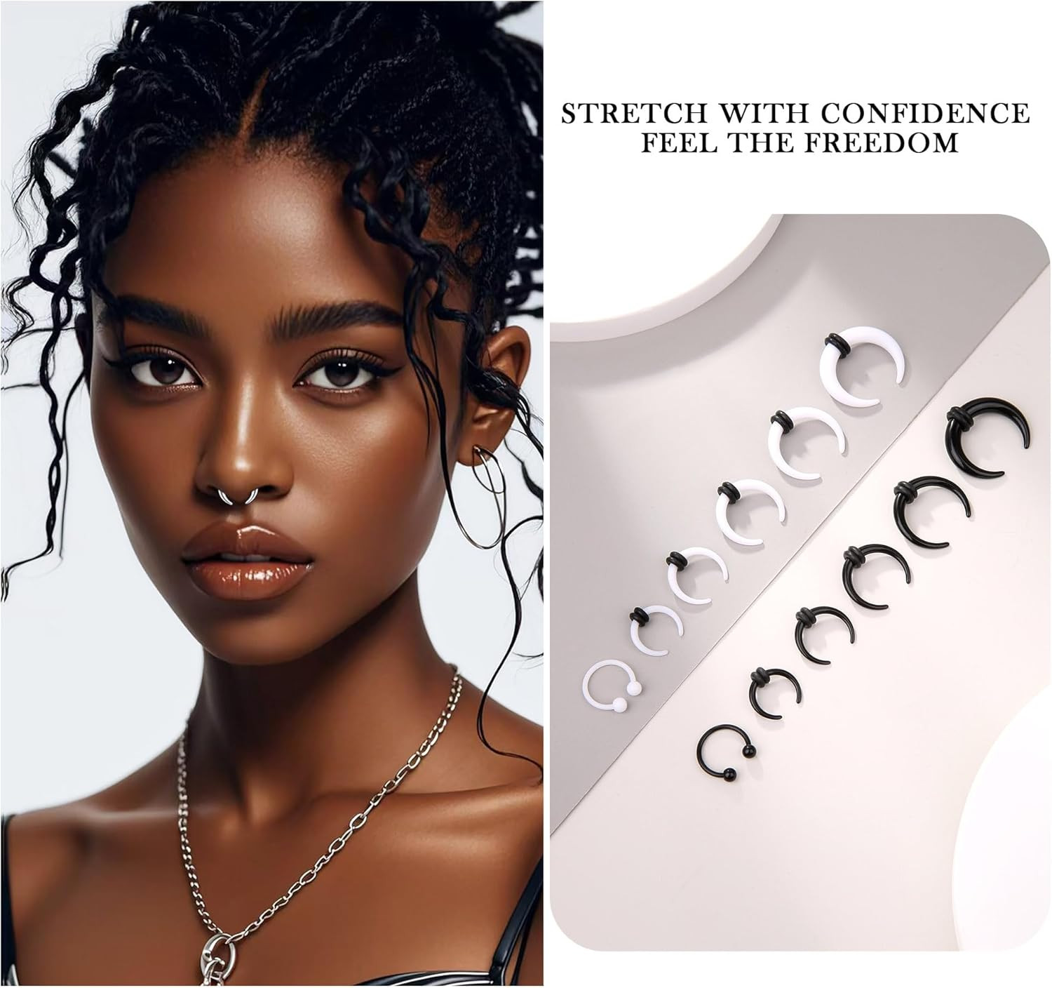 Septum Pincher Tapers Stretching Kit Acrylic Stainless Steel Septum Piercing Jew
