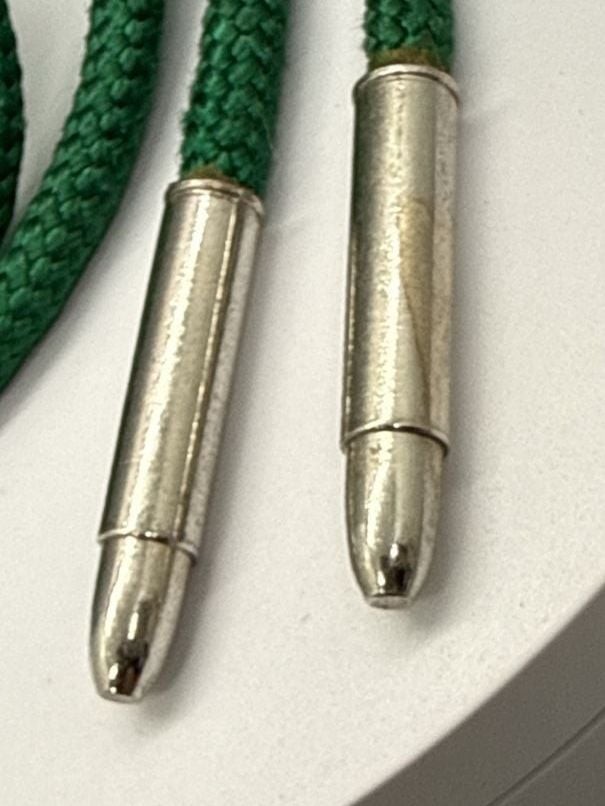 Bolo Tie Replacement String Bullet Aglets Green Braided Nylon Cord Vintage