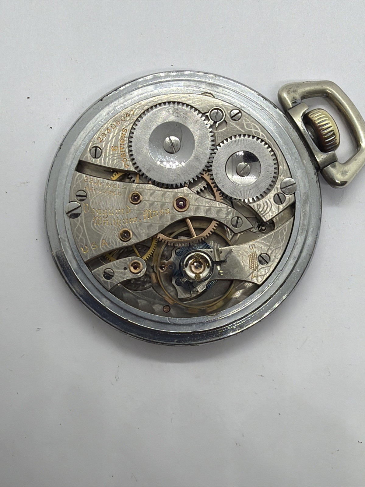 Waltham 16s Vanguard 23J Damaskeened Mint Dial Railroad Pocket Watch Runs Good
