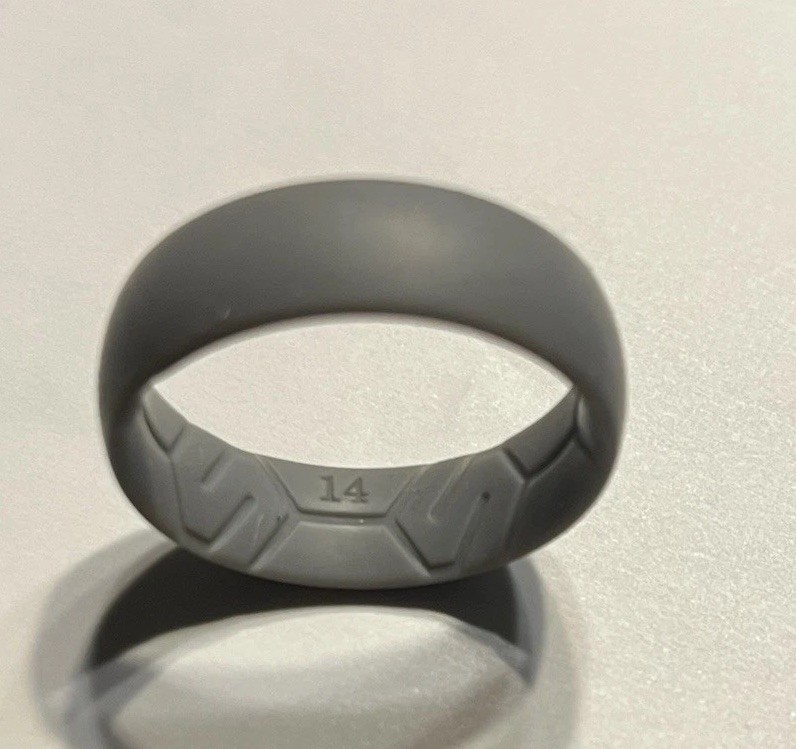 Matching Set – 2 Packs of 7 Egnaro Silicone Wedding Rings Size 14 Mens New-Open