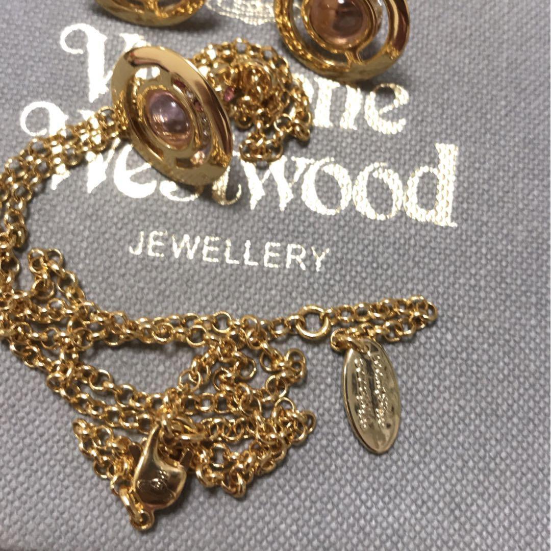 Vivienne Petite Ove Pink Gold Necklace Earrings Set IN BOX accessories