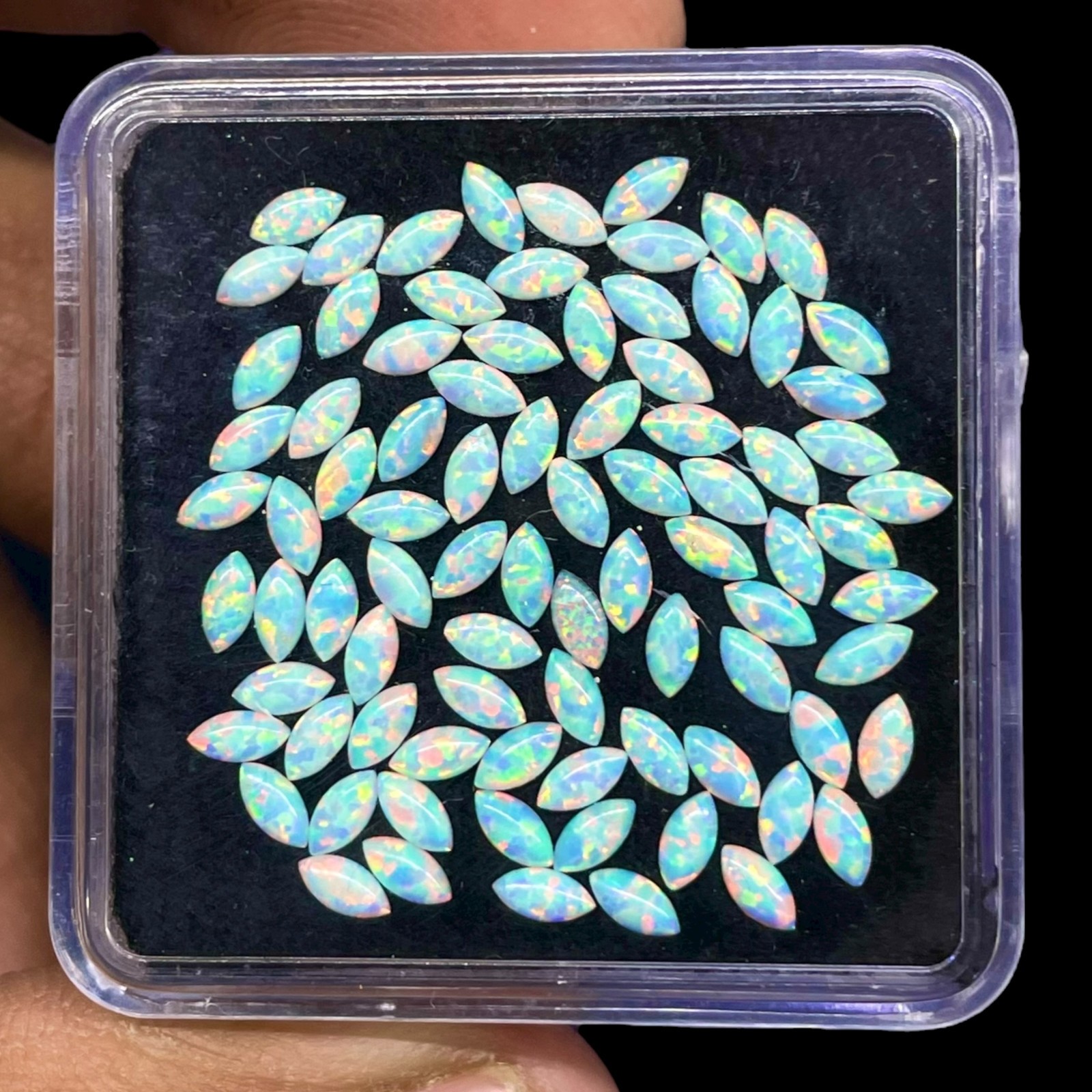 20 Pcs Australian Opal 4x2mm Marquise Cabochon AAA Quality Lab Created Gemstones