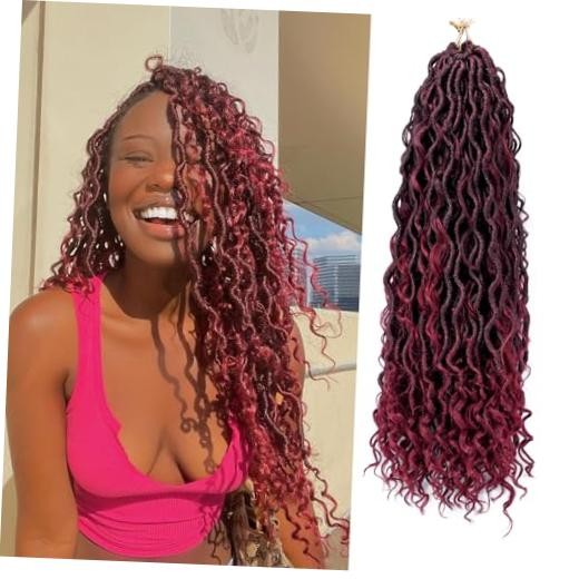 Goddess Locs Crochet Hair Faux Locs Crochet Hair for Black Omber Red Pre