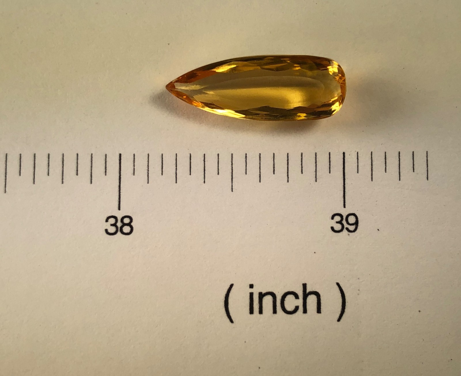Imperial Topaz 7.43 Ct Clarity IF Pear Cut Natural Golden Brazil I051