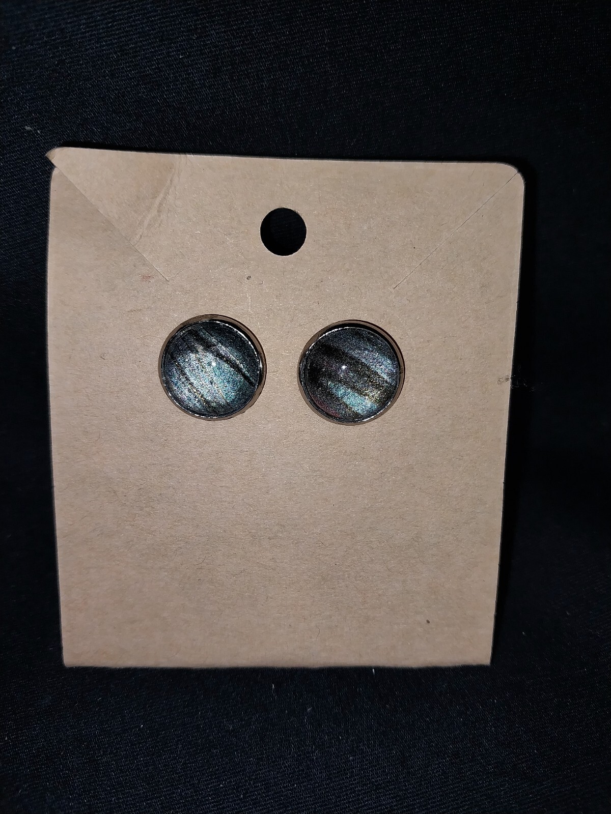 Modern Handmade Blue/Black Multi-Color Acrylic Beaded Glass Earrings Set