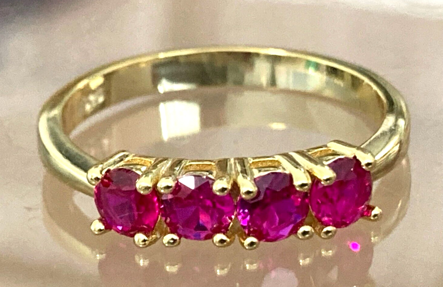 Sapphire & Ruby Rings 14k Gold Over Solid Silver Sizes 6 – 10 US Stamped S925