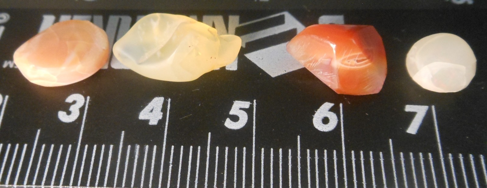 4 pieces of Mexican Fire Opal Rough Cut Gems Color Mix 9.55ct Total