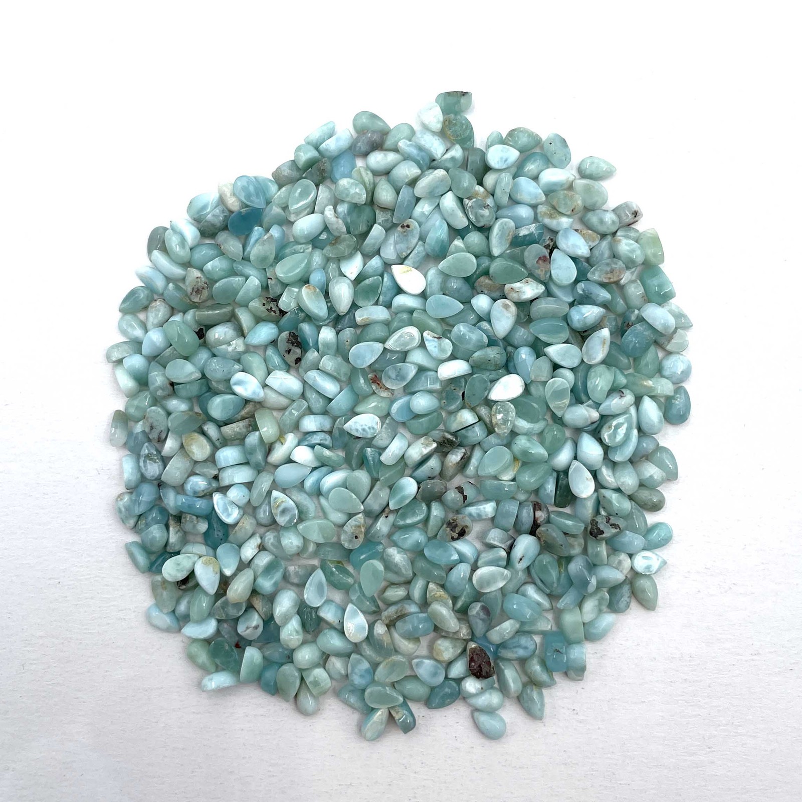 Natural Larimar Pear Cabochon Loose Gemstone Lot 162 Pcs 3*5 MM 50 CT