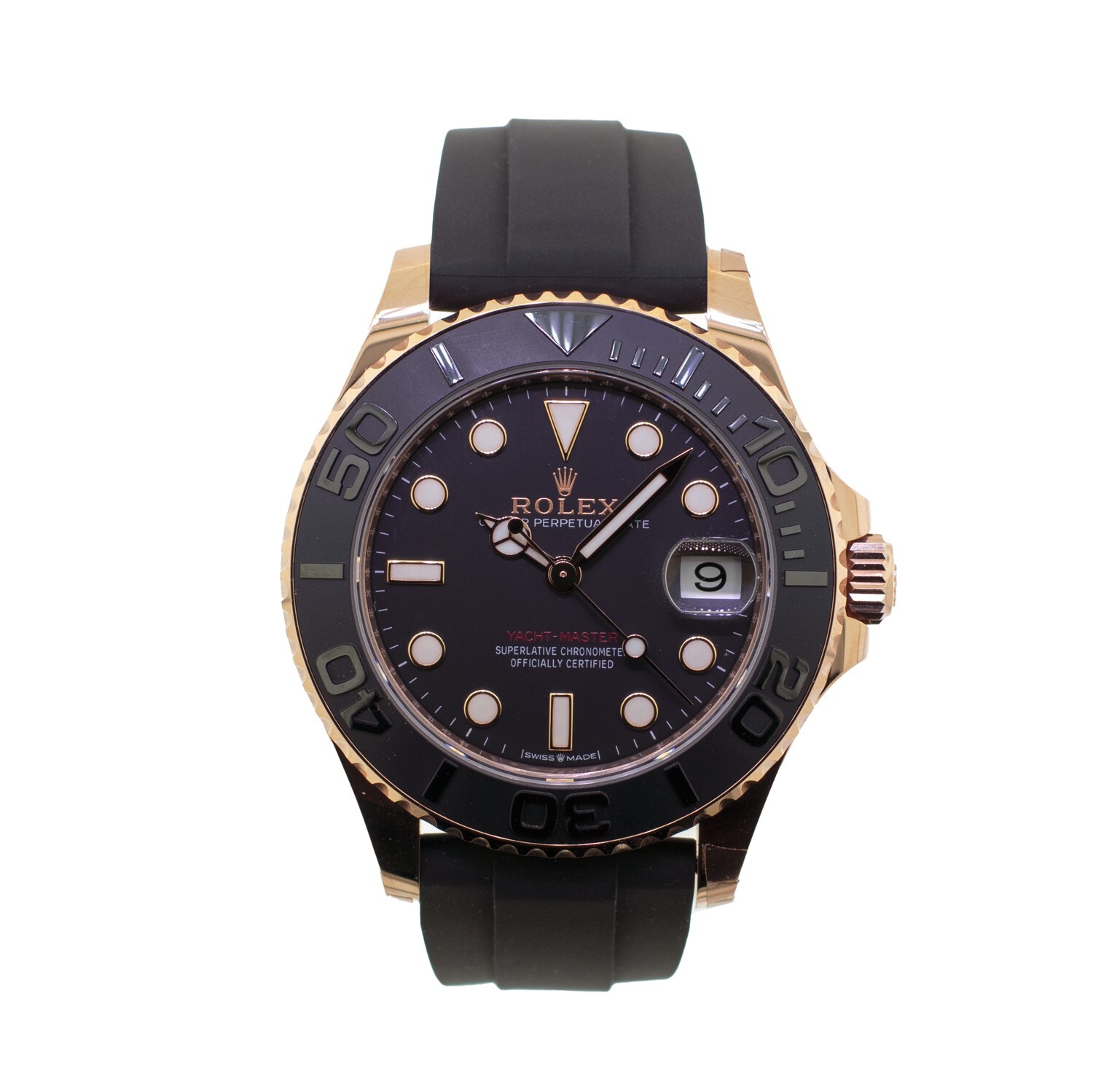 Rolex Yacht-Master 37mm Rose Gold Black Dial & Black Bezel 268655