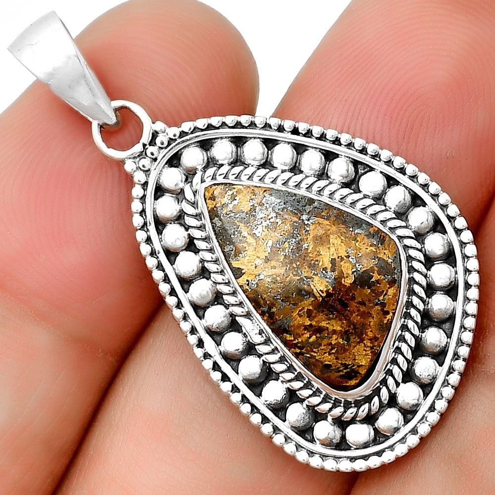 Natural Bronzite 925 Sterling Silver Pendant Jewelry P-1578