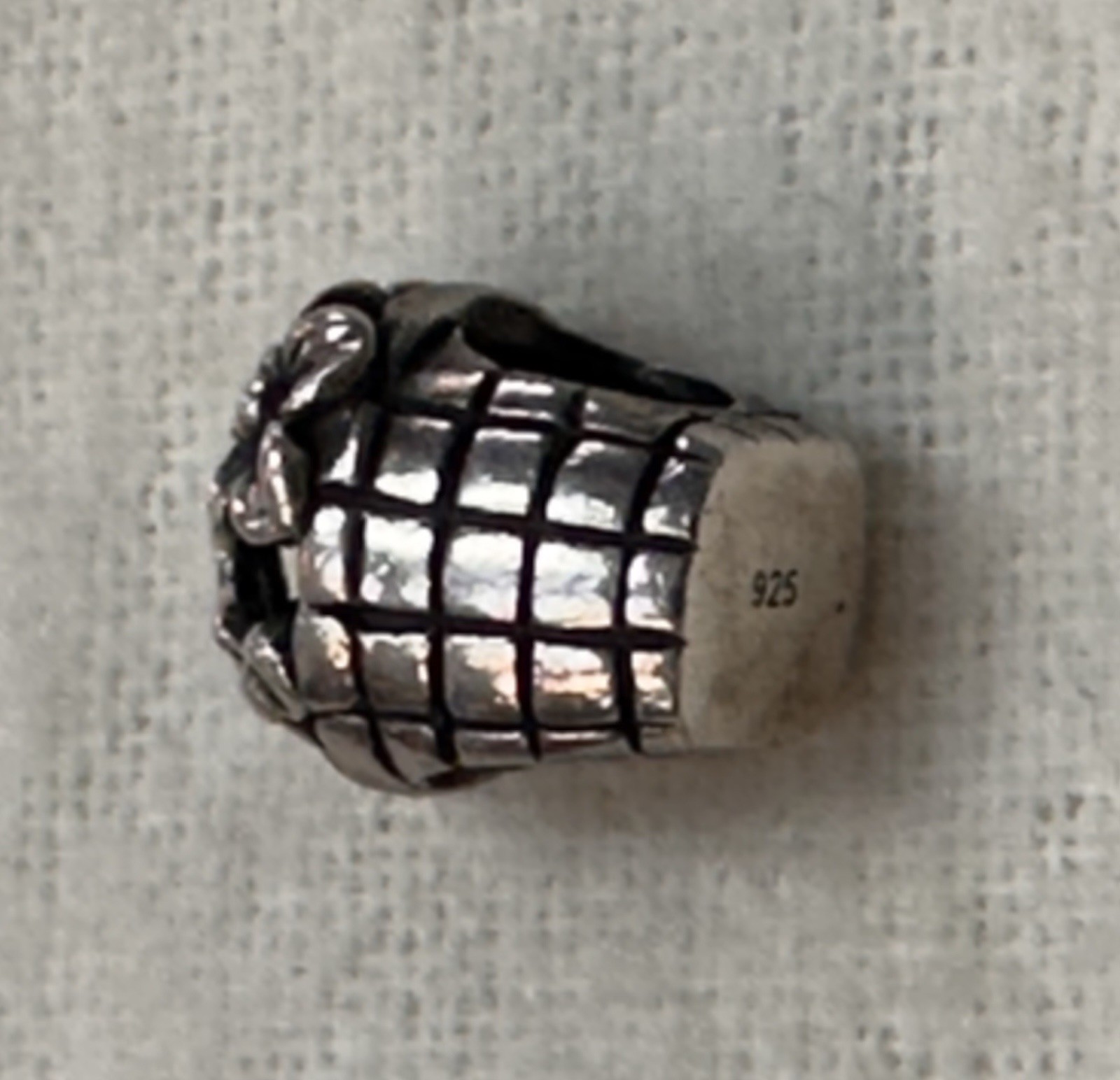 Flower Basket .925 Sterling Silver Charm
