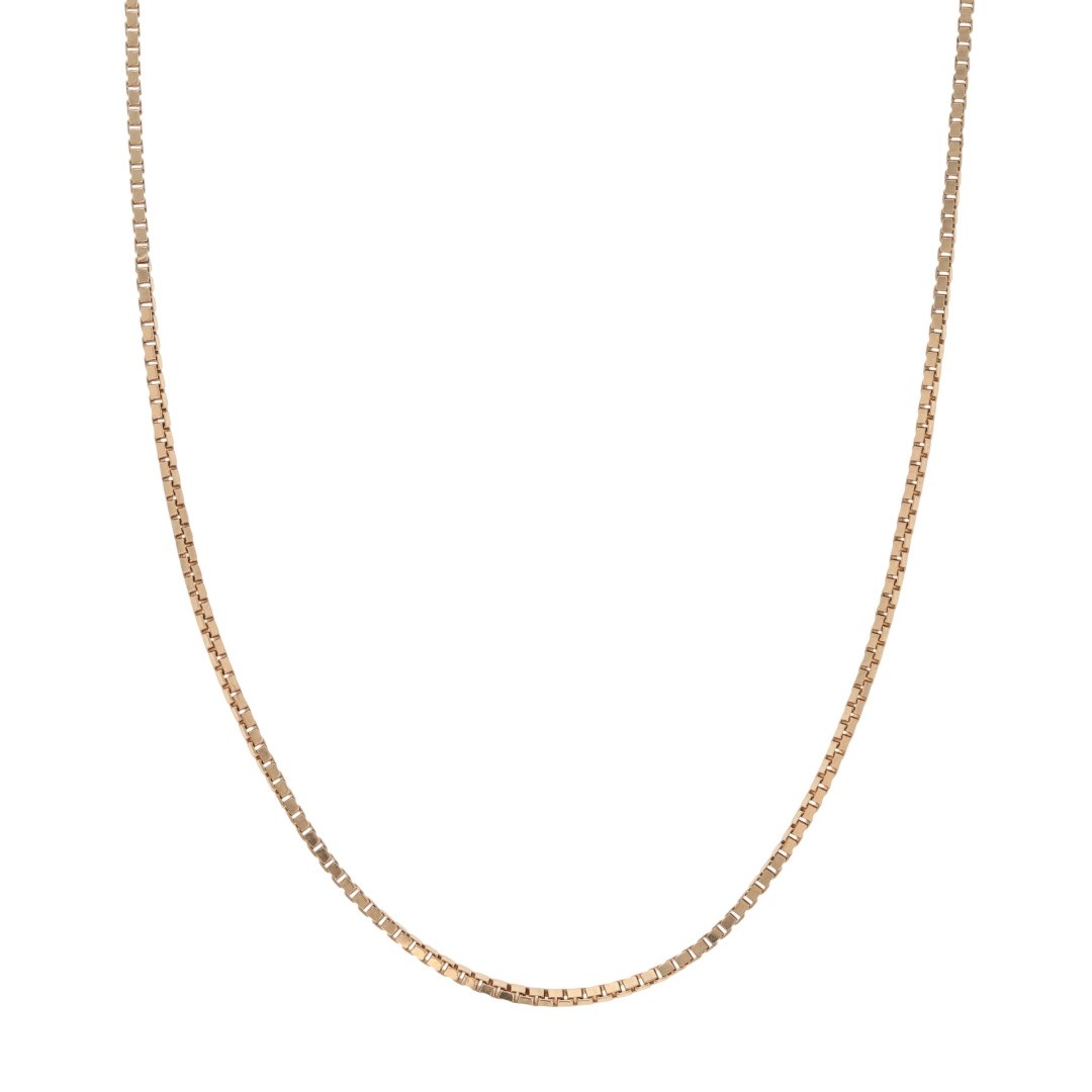 1mm Box Link Chain 22.5″ Necklace 10k Yellow Gold 4.77 Grams
