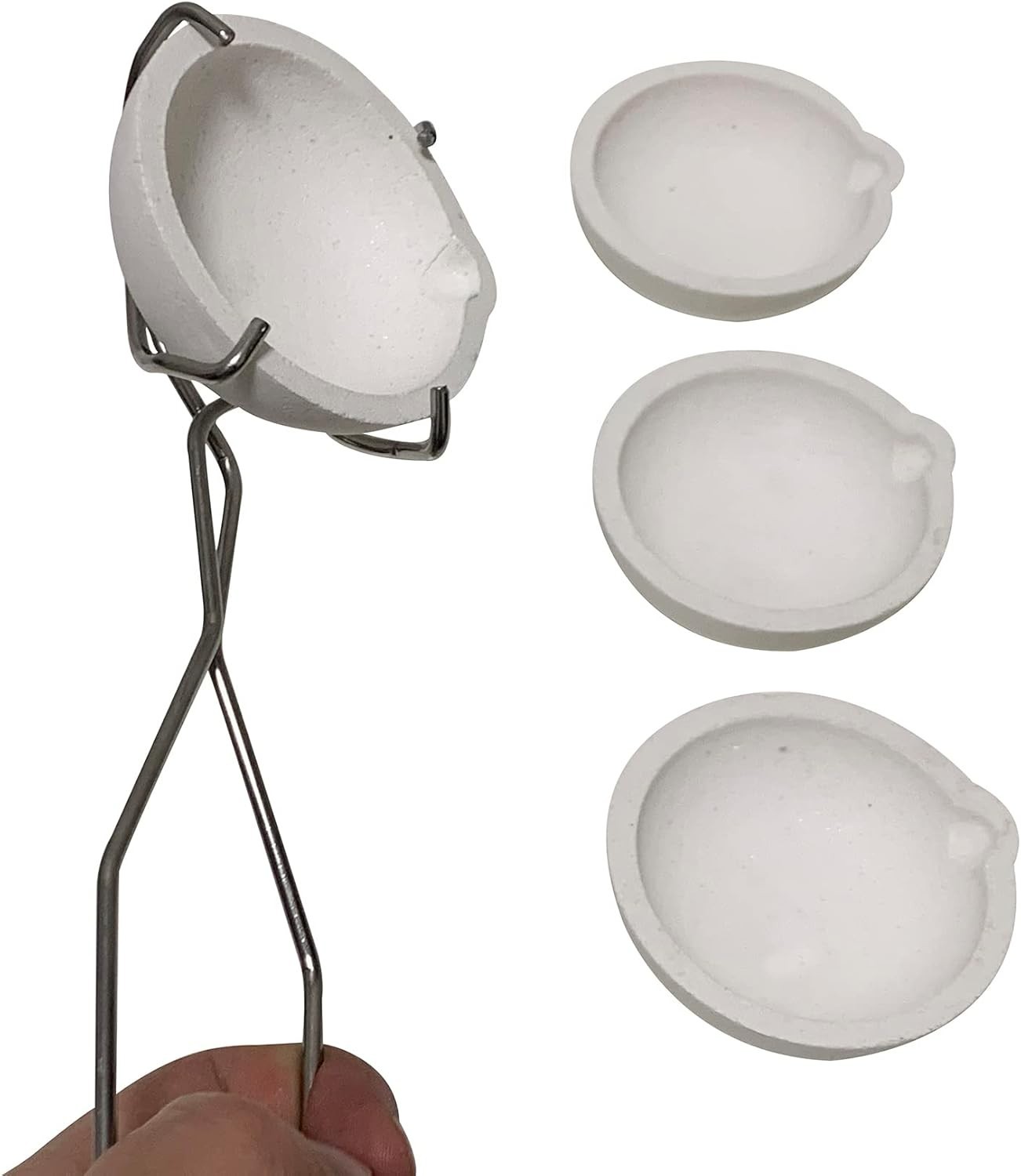 Ceramic Quartz Crucible 5 Pack 2.75 Inch Melting Dish Gold Silver Casting Refini