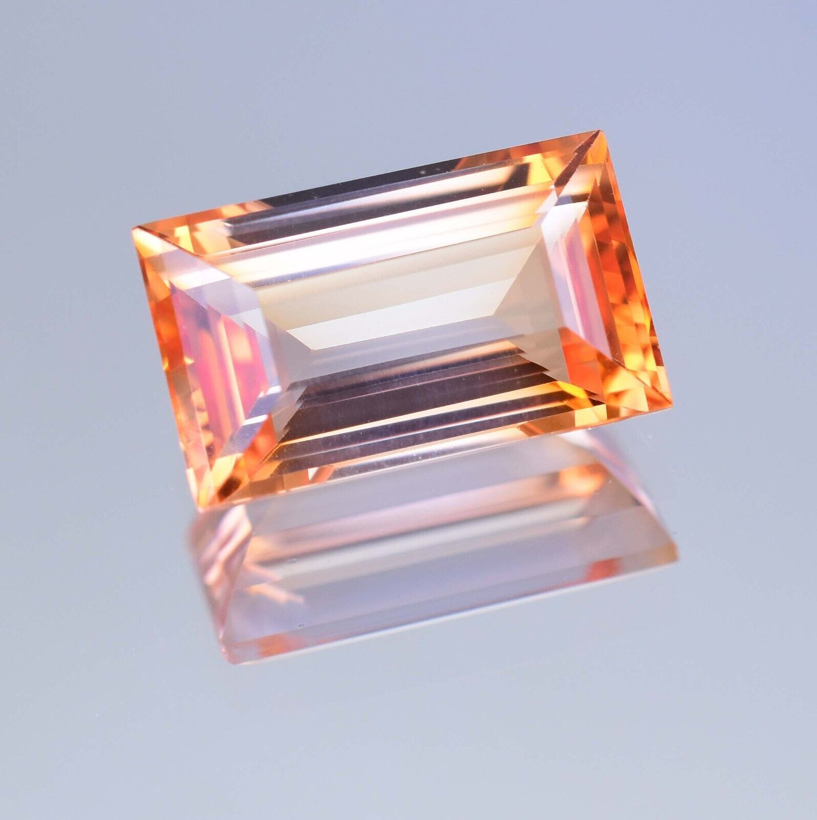 Natural imperial Topaz 9.10 Ct Baguette Stunning AGL Certified Loose Gemstone