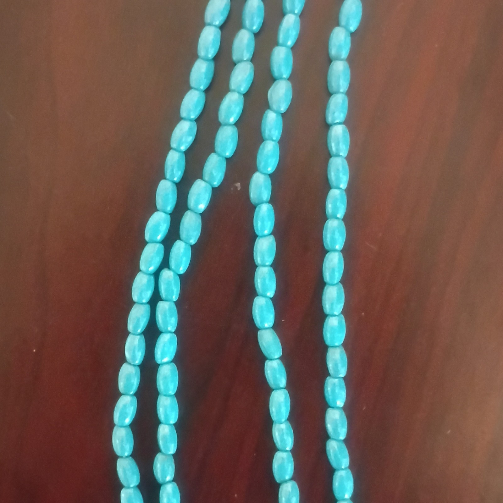 Lot of 2 Blue Statement Beaded Necklaces Multi-Strand & Chip Bead Lobster