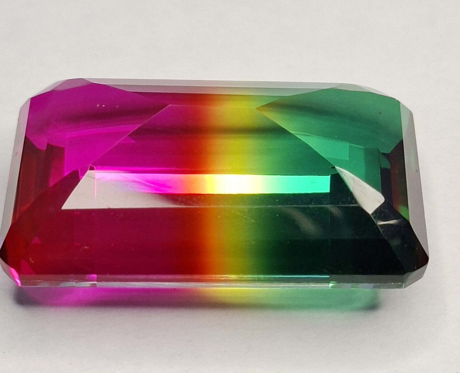 Emerald Cut Natural Tourmaline Multi Colour 91-93 Ct Loose Gemstone RK1112