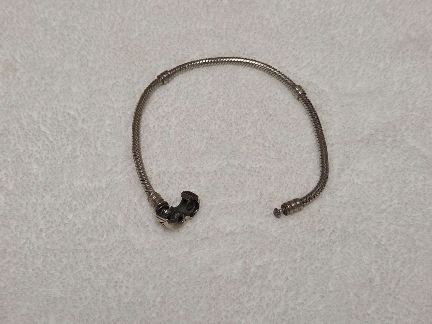 Pandora Silver Snake Chain Classic All Occasion Jewelry Bangle Bracelet (A)