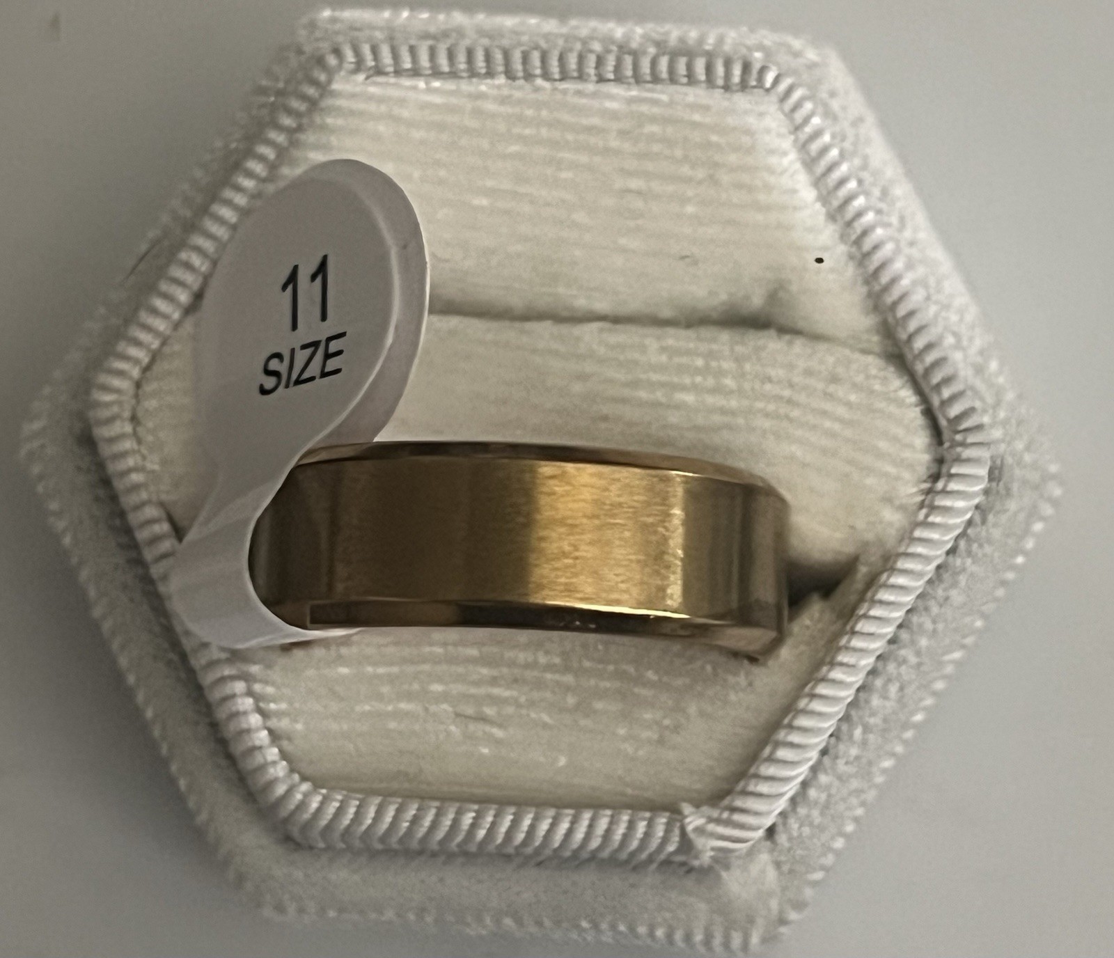 Luxury Collection Titanium Golden w/ Beveled Edge Design 8mm Band 11 NWT