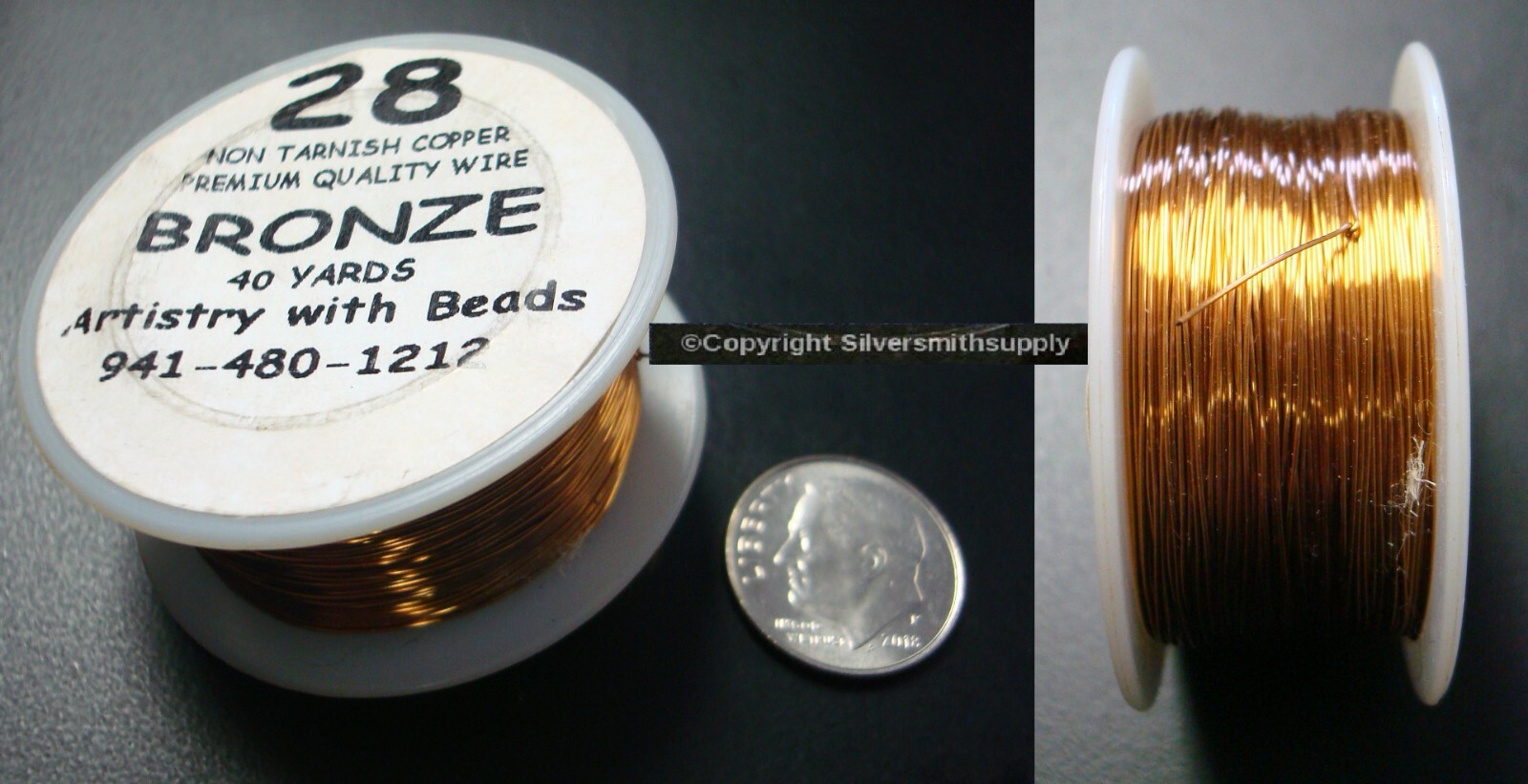 Bronze plated JEWELRY wire 28 ga Non-Tarnish 120 Feet 40 Yards PW026