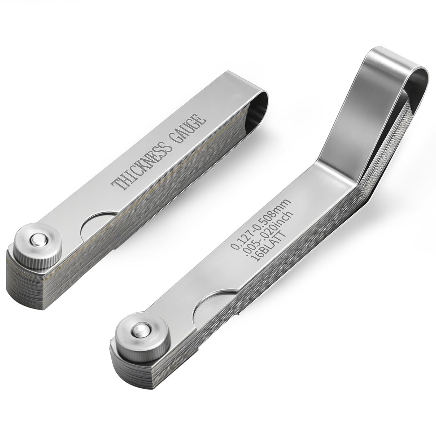 2PCS Stainless Steel Straight & Angled Feeler Gauges Set | Standard SAE/Metric T