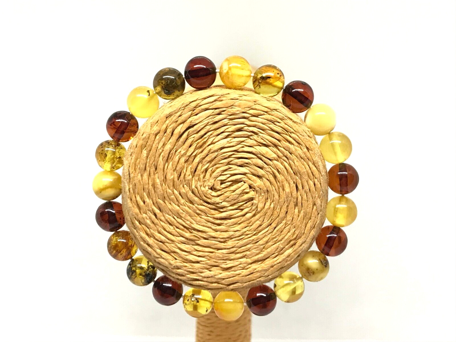 Amber Bracelet Gift Round Beads Natural BALTIC Colorful Genuine Bead 6,7g 18437