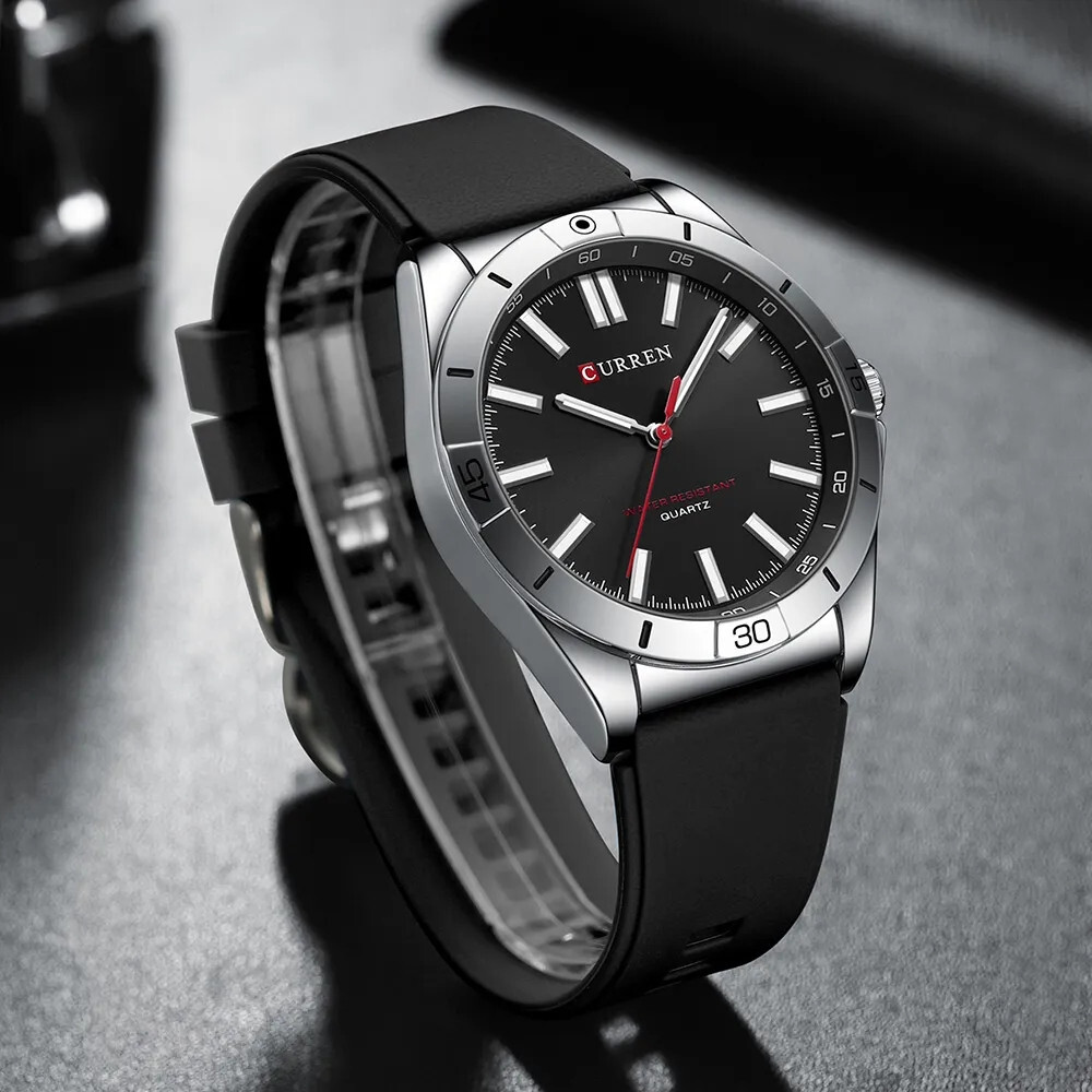 CURREN Men Quartz Watch Casual Business Wristwatch Boys Silicone Sport Watches