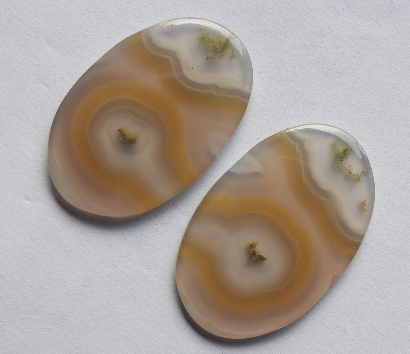 40.55 Cts Natural Solar Eye Agate (32.5mm X 21.3mm Each) Cabochon Match Pair