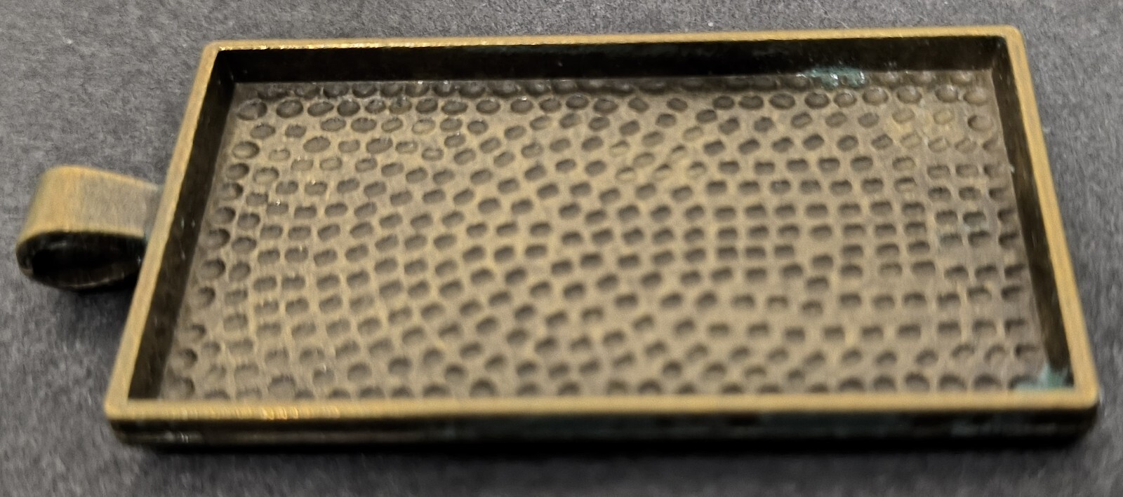Rectangle ~ Textured ~ Pendant Tray ~ Copper Color ~ DIY Jewelry Making ~ Crafts