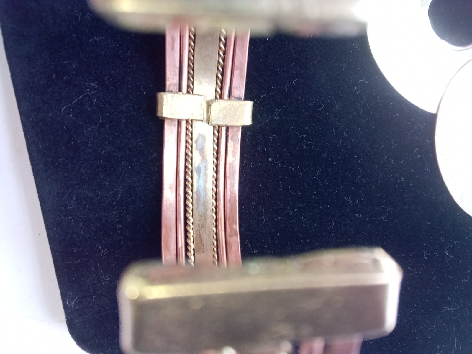 Pure Copper &Brass Set Cuff Bracelet & Earrings Renoir Style Handmade…