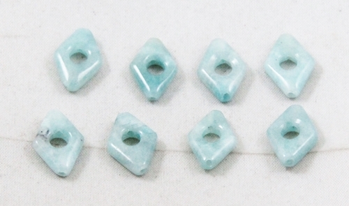 Natural AQUAMARINE diamond shape bead / strand 9mm(w) x 13mm(l) – 10 beads