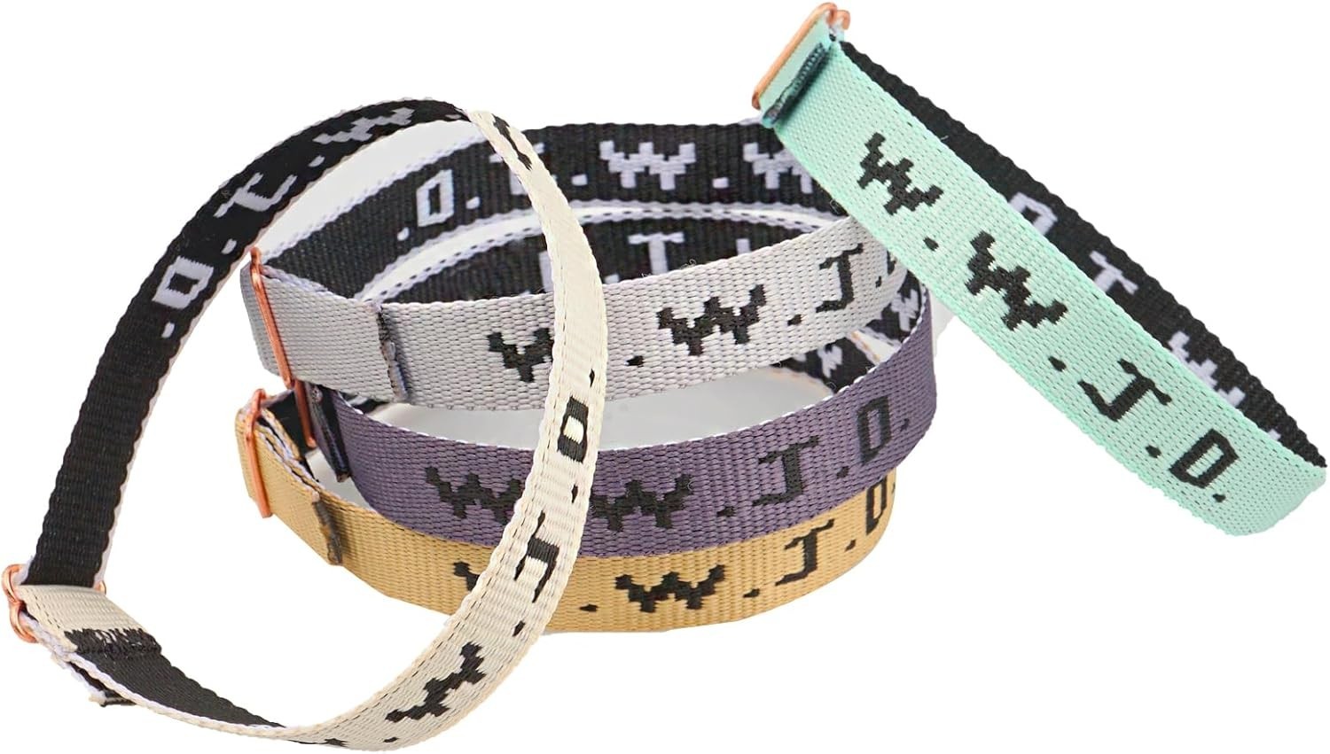 WWJD Colorful Woven Bracelets – 5 Adjustable Christian Wristbands for All Ages