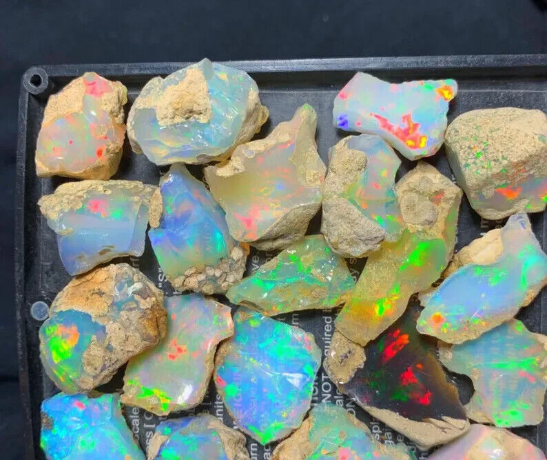 100 Cts Cut Grade Opal Rough Lot AAA Dry Ethiopian Welo Opal Raw Loose Gemstone