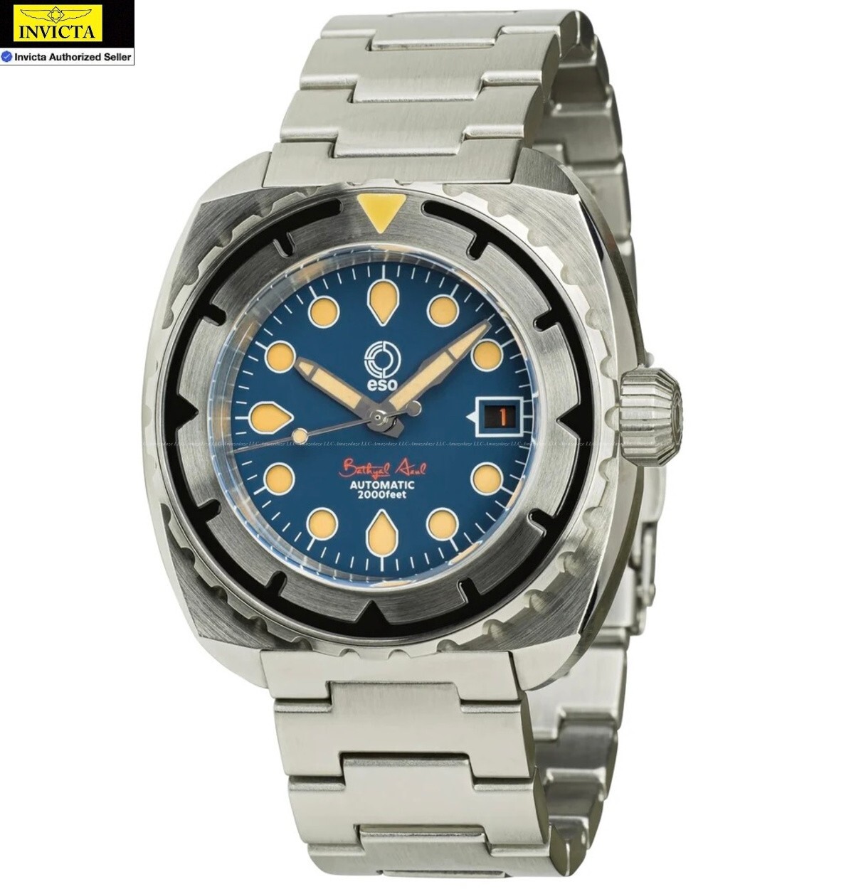 New Esoteric Bathyal AZUL 44mm Miyota 9015 Automatc Sapphire 600m Diver SS Watch