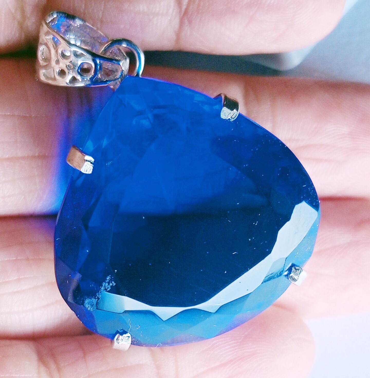 110 Ct Natural Blue Topaz Pear Cut Loose Gemstone Locket Pendant EGL Certified