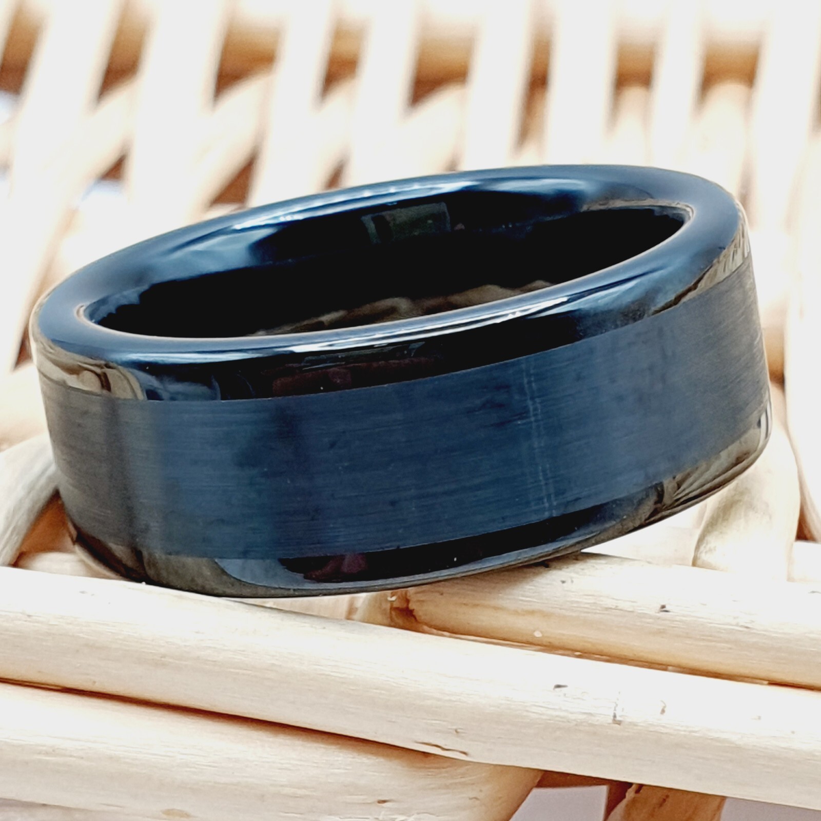 Men’s Women’s Anniversary Promise Ring Brushed Black Tungsten Wedding Band