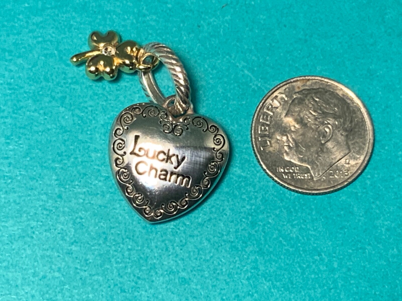 🍀 Brighton “You are my Lucky Charm” Heart Crystal Clover (C8) NWOT 🍀
